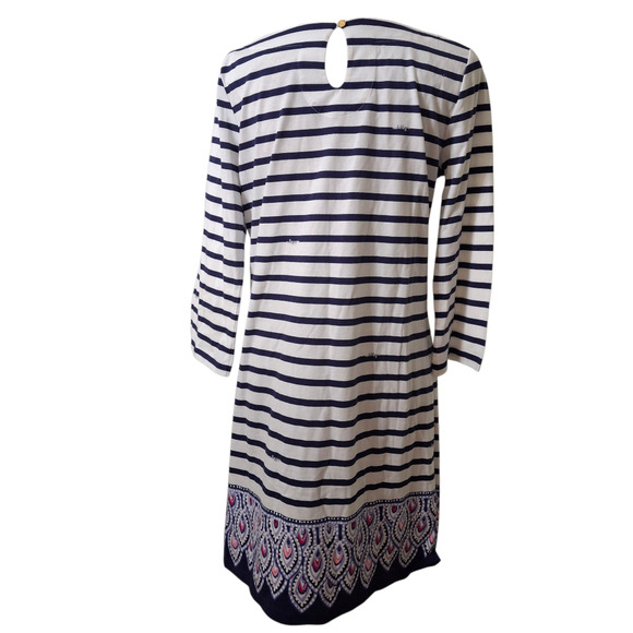 Lilly Pulitzer Beacon Striped Peacock Feather Dress size L - Picture 3 of 5